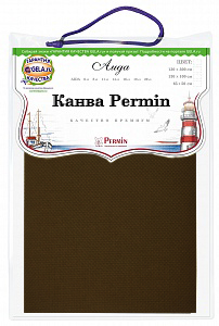 Канва Permin 14 ct цвет темный шоколад 