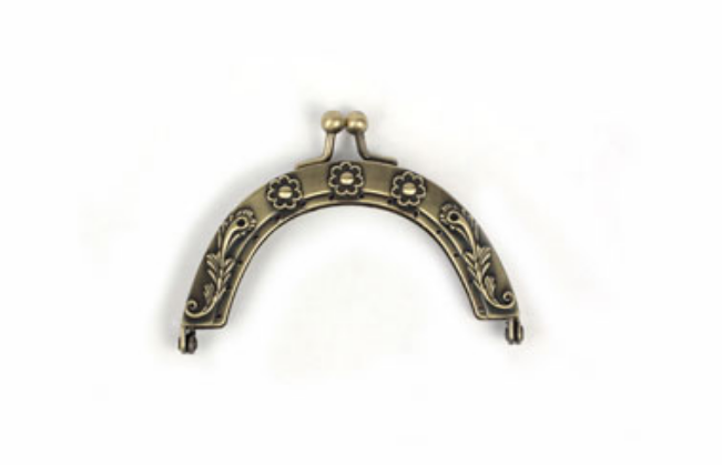 Застежка для сумок (фермуар), 9 см с цветами 