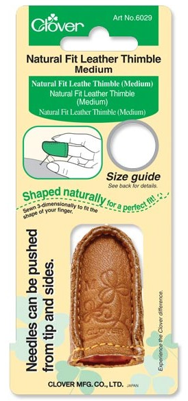 Кожаный наперсток CLOVER, размер M (средний) 