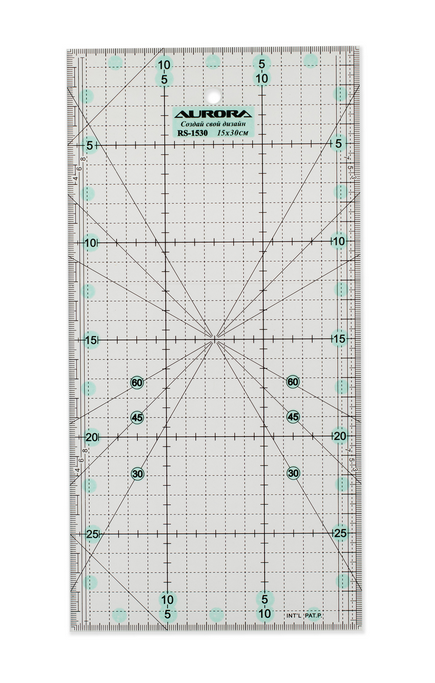 Линейка для пэчворка AURORA 30*15см 