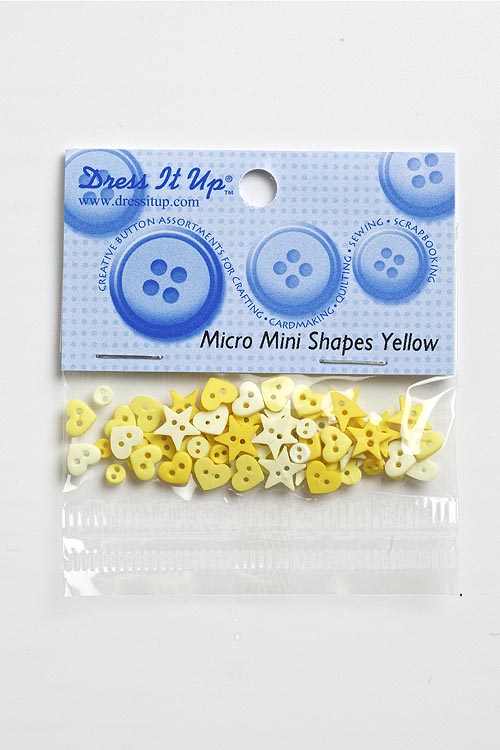 Декоративные пуговицы "Micro Mini Shapes Yellow" 