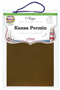 Канва Permin 14 ct цвет молочный шоколад 