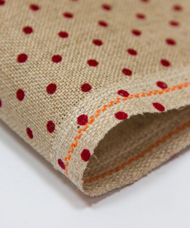Канва Belfast "Petit point", красный горошек 
