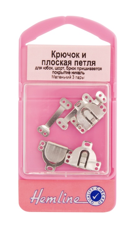 Крючок и плоская петля, маленький размер (S) никель 