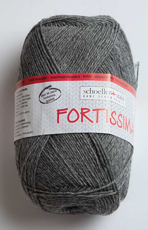 Пряжа Fortissima Uni 4-ply, серый меланж 