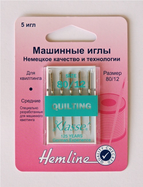 Машинные иглы для квилтинга, р-р 80/12 