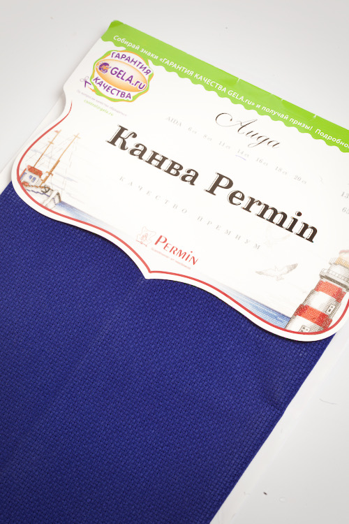Канва Permin 14 ct цвет ярко-синий 
