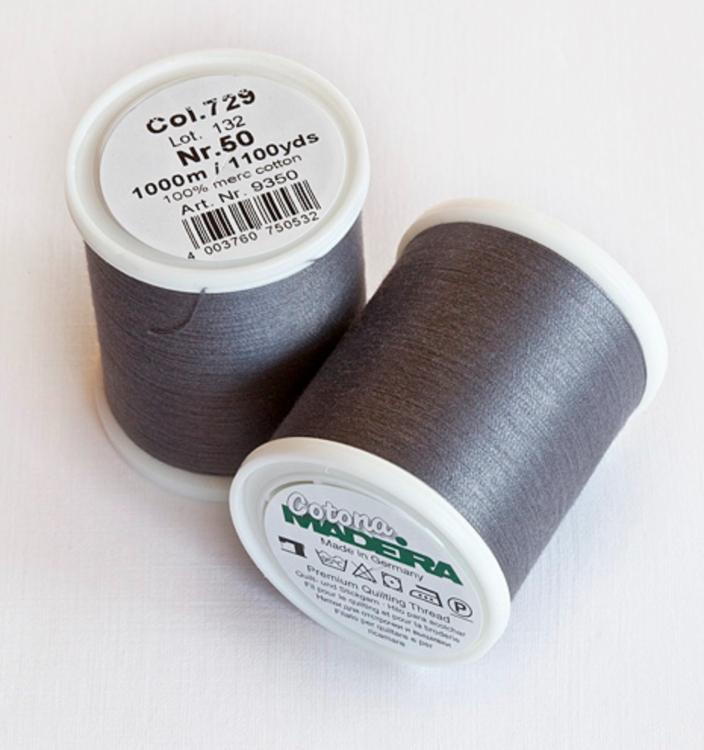 Нитки Cotona №50 темно-серые (dark grey) 